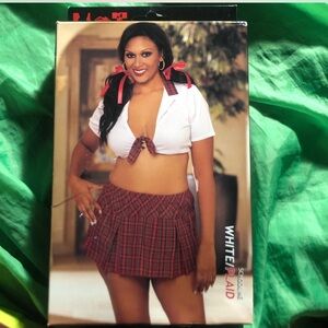 Shirley of Hollywood white/plaid school me 2pc set size plus/ large